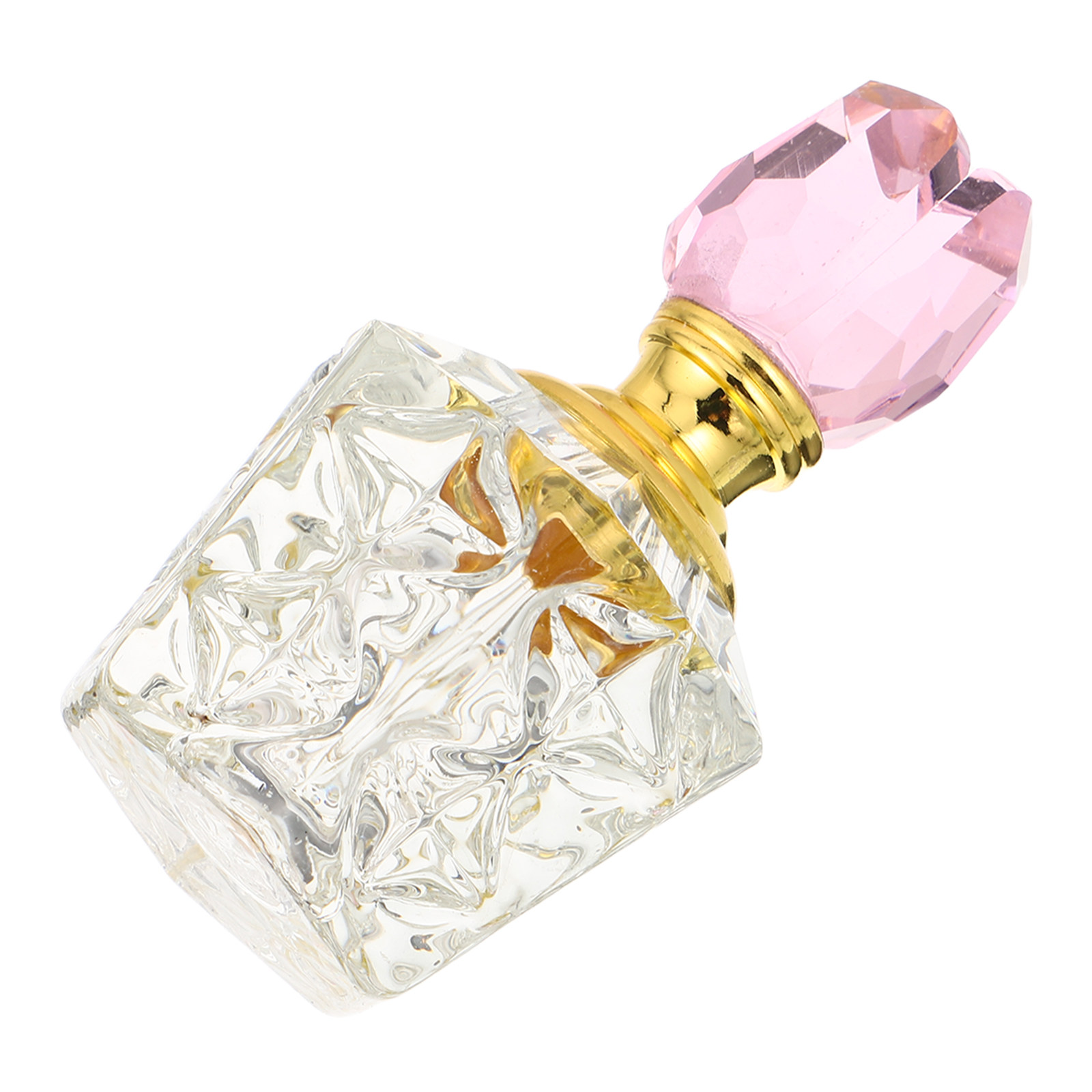 Perfume Fragrance Rose - ขวดน้ำหอมคริสตัลแบบเติมได้ ฝาขวดคริสตัลรูปดอกกุหลาบเทียม ขวดหยดน้ำมันหอมระเหย ของตกแต่งห้องน้ำ